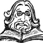 Голова и книга - старая книжная иллюстрация